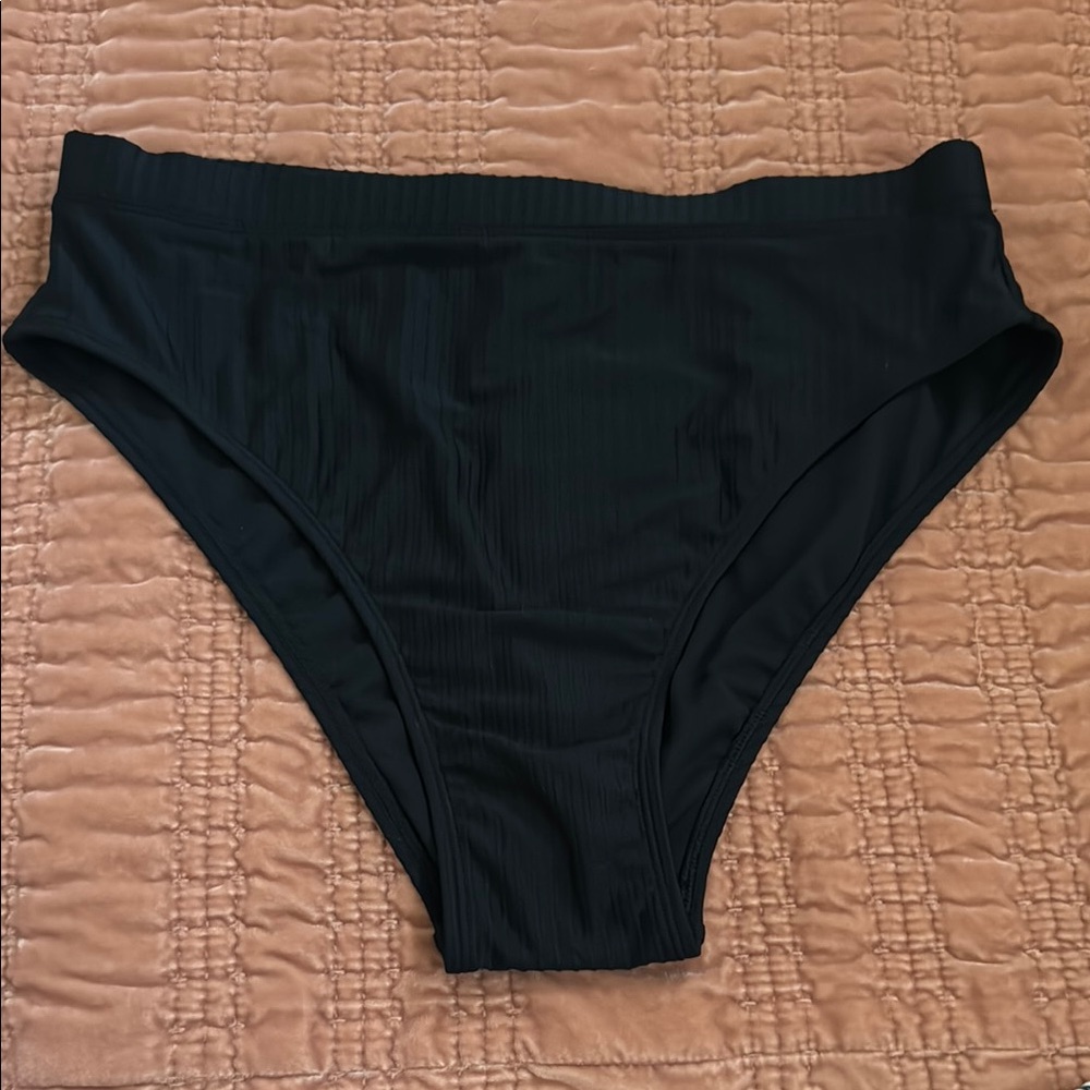 Xhilaration Black Ribbed Bikini Bottoms